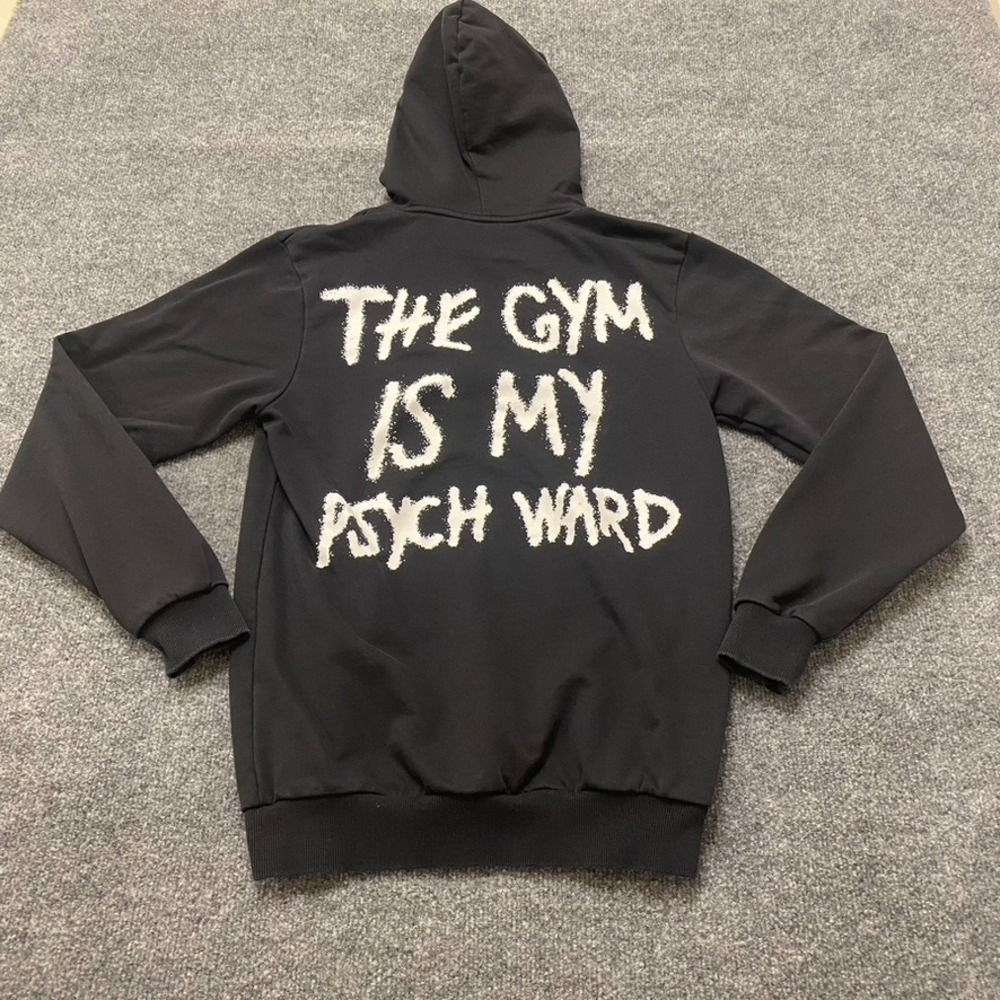 Kill Crew The Gym is My Psych Ward Graffiti Script Hoodie Mens Small Porrada